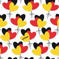German Unity Day. October 3. Seamless pattern with hearts in the colors of the national flag. vector