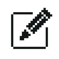 Pencil pixel art icon. Isolated illustration on white background. Design for logo, sticker, mobile app, website, 8-bit sprite. vector