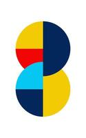 Circle bauhaus style for wall art and background vector