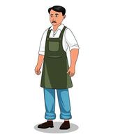 Indian chef catoon character design for 2d animation vector