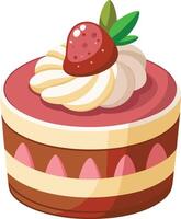 A cakes with fruits and chocolate vector