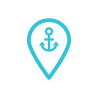 Harbor, anchor, Dock icon Isolated on white background. From blue icon set. vector