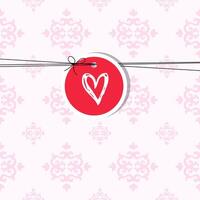 Valentine card with copy space, heart with decorative pink polka dot background vector