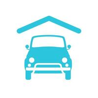 Car Parking lot, Front view, Isolated on white background. From blue icon set. vector