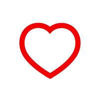 Valentine red heart icon. Heart shape on white background. vector