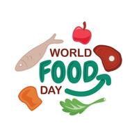 World Food Day letter text typography template design background vector