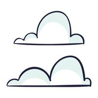Hand drawn clouds collection on white background vector