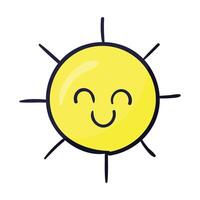 Sun smile isolated on white background vector
