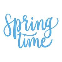 Hello spring typography with colorful decoration on white vector