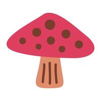 hand drawn mushroom isolated on a white vector