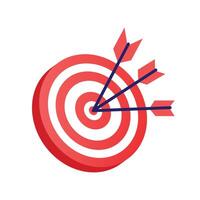 Target achieved concept, Strategy or Business Vision, big target with arrow hitting the right target vector