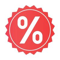 Discount Tag Red Glyph Style on white background vector