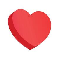 Red heart icon Isometric on white background vector