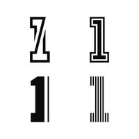 Set of creative number 1 logo design. Premium vector