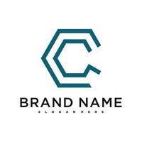 Letter O creative logo design with hexagon lines. Premium vector