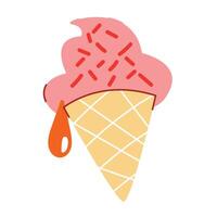 Hand drawn ice cream illustration on a white background vector