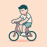 A man rides a bike vector