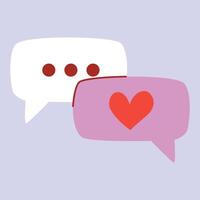 Heart In Speech Bubble isolated on blue background vector