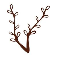 Flat design simple flower outline isolated illustration on a white background vector