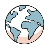 World map icon isolated style on white background vector