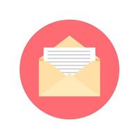 Letter in an envelope with message. send message, newsletters, email subscription pop up permission concept illustration flat design vector