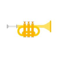 Cartoon of music trumpet icon for web design isolated on white background vector