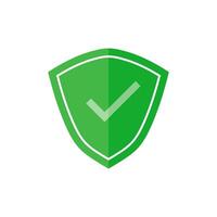 Check mark with shield icon vector