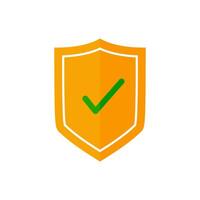Check mark with shield icon vector
