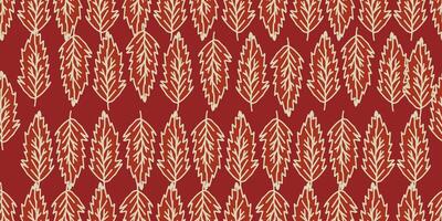 a red and white pattern with leaves vector