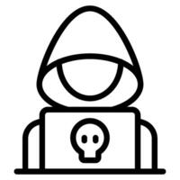 Hacker Cyber punk icon illustration vector