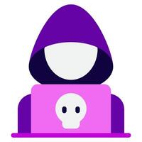 Hacker Cyber punk icon illustration vector