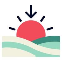 Sunset Time and Date icon illustration vector