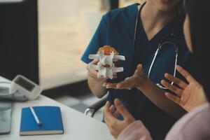 Medicaltest vaccine research and development concept. Scientist team in laboratory study and Diagnosis of diseases for Model Internal organ sample of antibody. photo