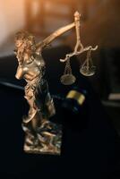 Lawyer, legal advisor, businessman brainstorming information on agreement details Business contracts in legal processing books for accuracy in contract documents. joint financial investment. photo