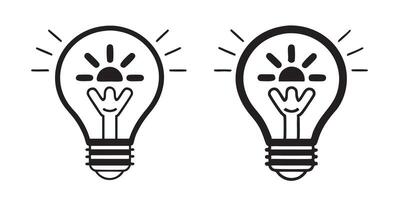 Light Bulb and Idea Icons Set vector