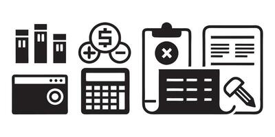 Accounting and Finance Icons Set vector