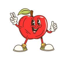 dibujos animados maravilloso colegio rojo manzana Fruta personaje vector