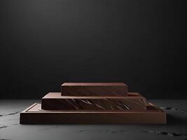 Chocolate display stand for food products photo
