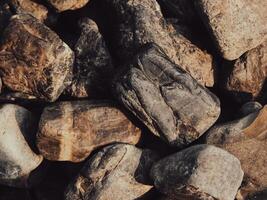 Close-up of brown rocks, strong natural surface photo