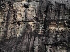 Brown rock texture in the forest, close-up for nature background. photo