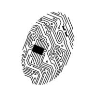 Computer digital fingerprint chipset circuit board vector