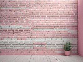 Old pink brick wall for a vintage style background. photo
