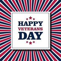 Happy Veterans Day United States of America background illustration in square forms vector