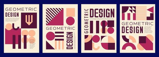 Poster template, abstract modern geometric pattern vector