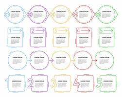 Step diagram and infographic timeline chart frames vector
