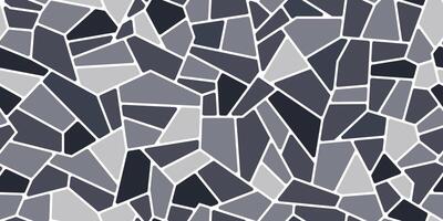 Grey mosaic stone floor, splinter tile pattern vector