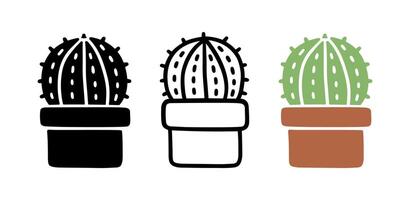 Set of Circular shape cactus. vector