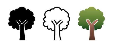 Set of Cute tree cartoon doodle, Illustration vector