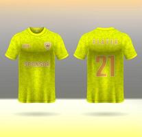 Sports uniform jersey design with yellow abstract pattern background vector