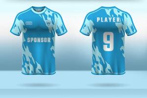 Sports uniform jersey design with sky blue abstract pattern background vector